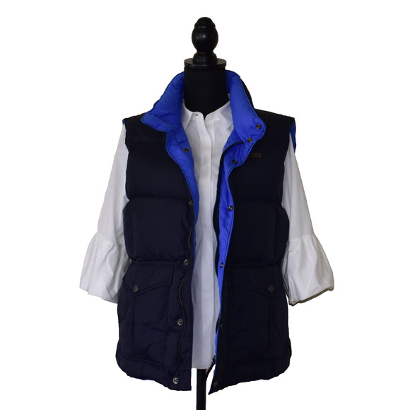 B0 Auth NAPAPIJRI GEORGAPHIC Zip/Snap Quilted Duck Down Feather Puffer Vest Sz L - Picture 4 of 9
